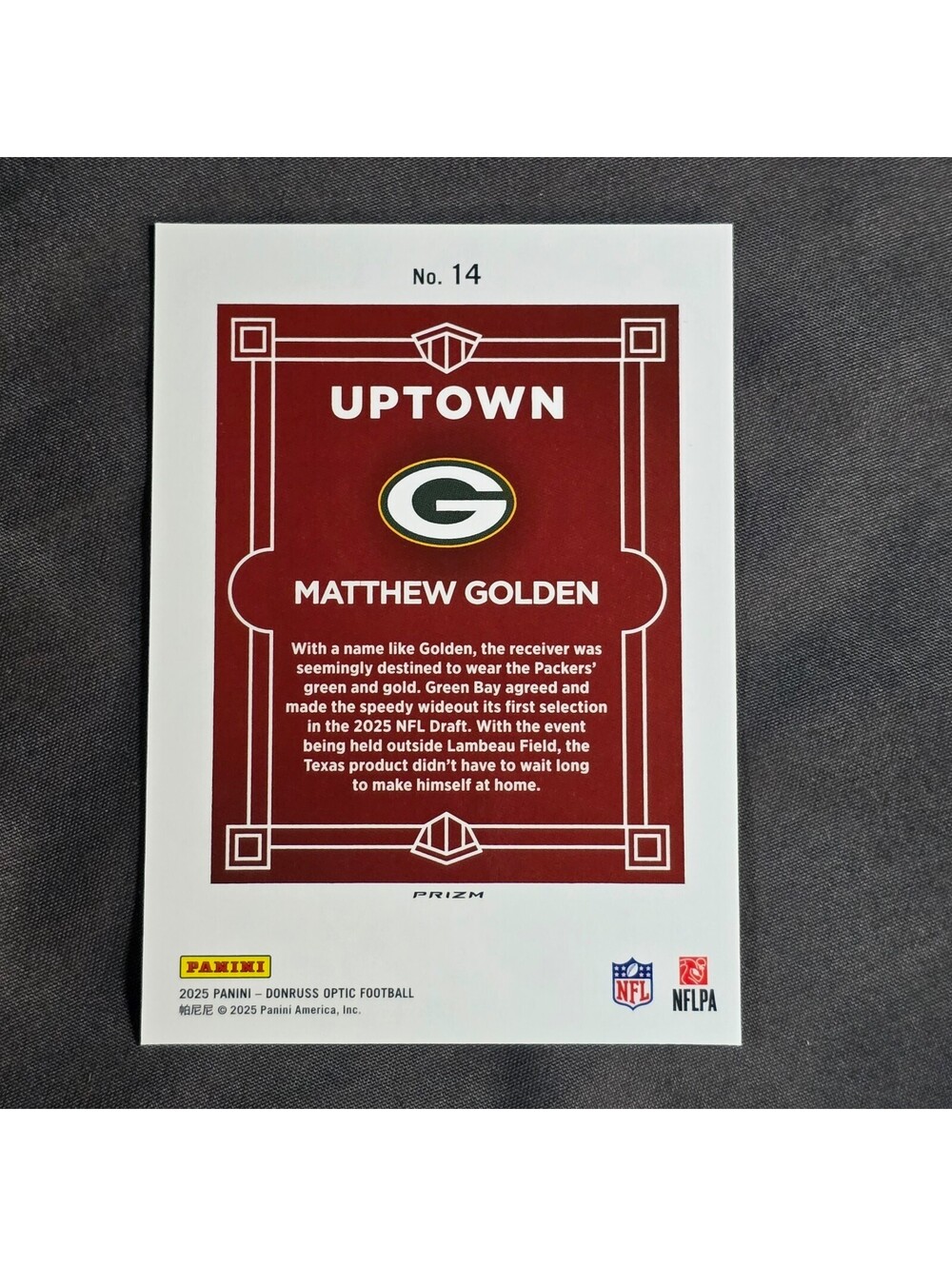 Panini 2025 Donruss Optic Matthew Golden Uptown RC Green Bay Packers #14 Rookie - Picture 2 of 6
